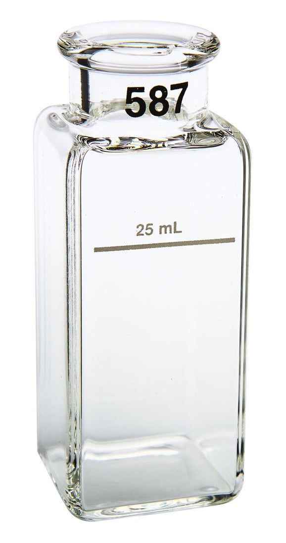 Rectangular sample cell, 1"x1", 25 mL, glass (2 pieces)